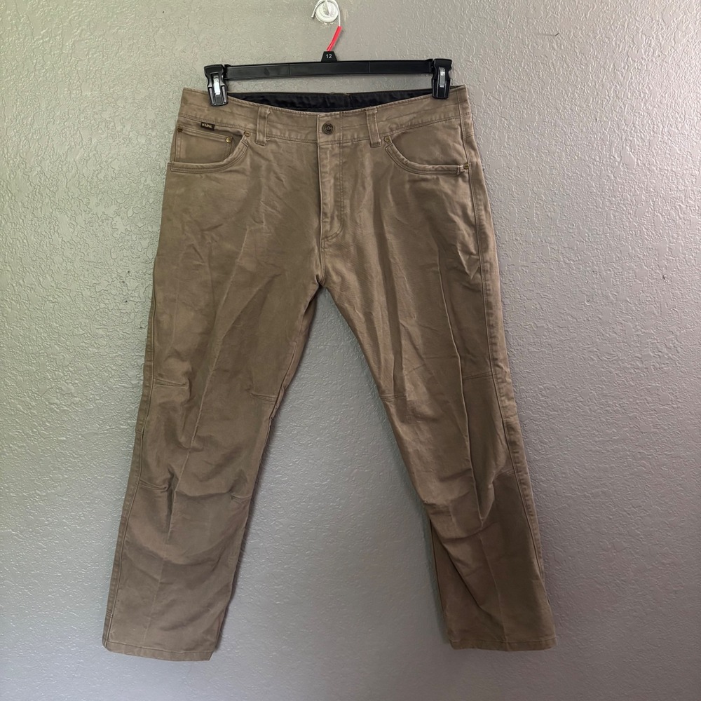 Kuhl Rydr Mens Khaki Tan Brushed Cotton Outdoor Hiking Work Pants 36x30